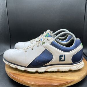 Footjoy Mens Size 9 M Pro SL Spikeless Waterproof Golf Shoes White Blue 53584